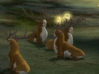 Stags mingle in the online multiplayer work by Aureia Harvey and Michael Samyn
